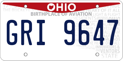 OH license plate GRI9647