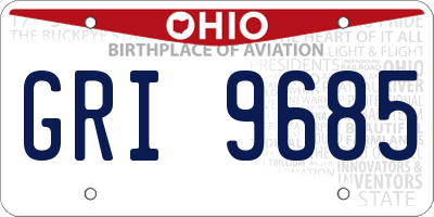 OH license plate GRI9685