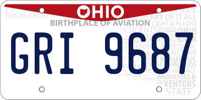 OH license plate GRI9687