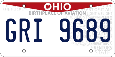 OH license plate GRI9689