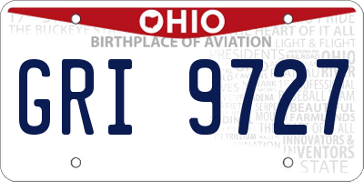 OH license plate GRI9727