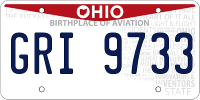 OH license plate GRI9733