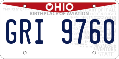 OH license plate GRI9760