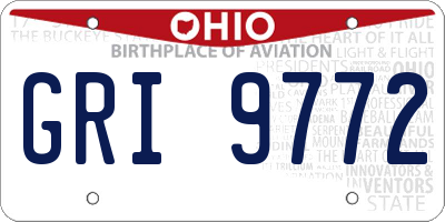 OH license plate GRI9772