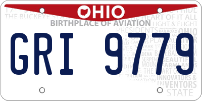 OH license plate GRI9779