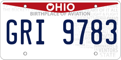 OH license plate GRI9783