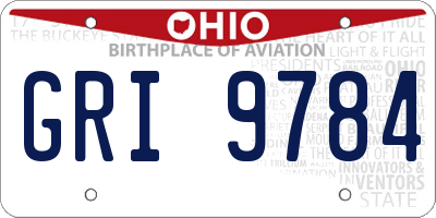 OH license plate GRI9784
