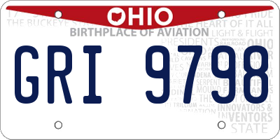 OH license plate GRI9798