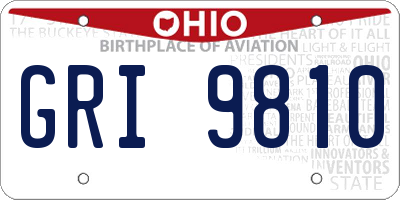 OH license plate GRI9810