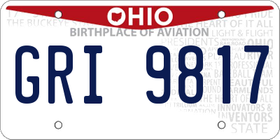 OH license plate GRI9817