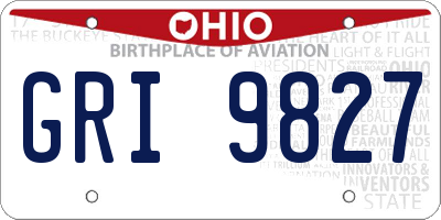 OH license plate GRI9827