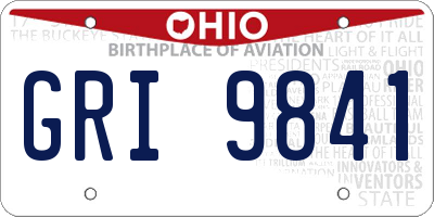 OH license plate GRI9841