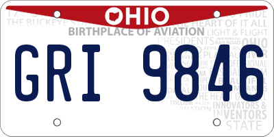 OH license plate GRI9846
