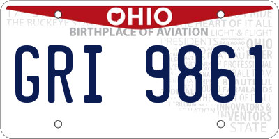 OH license plate GRI9861