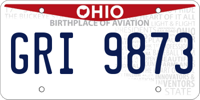 OH license plate GRI9873