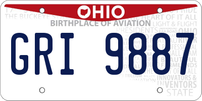 OH license plate GRI9887