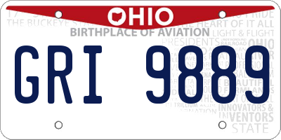 OH license plate GRI9889