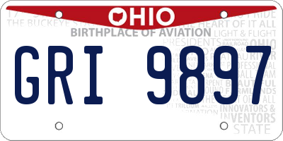 OH license plate GRI9897