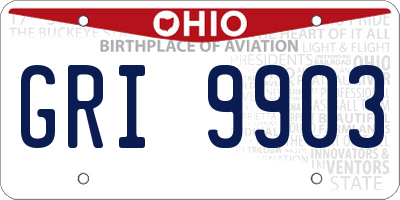 OH license plate GRI9903