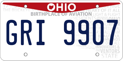 OH license plate GRI9907