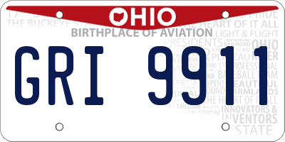 OH license plate GRI9911