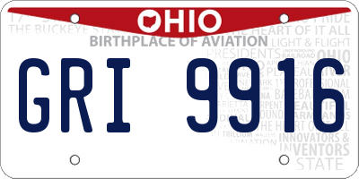 OH license plate GRI9916
