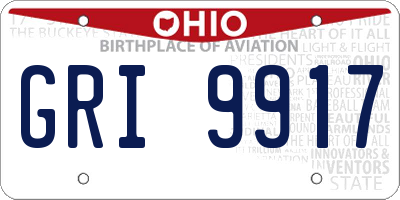 OH license plate GRI9917