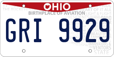 OH license plate GRI9929