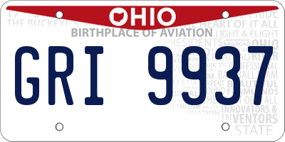 OH license plate GRI9937