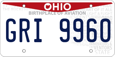 OH license plate GRI9960