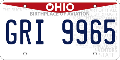 OH license plate GRI9965