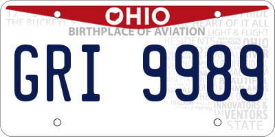 OH license plate GRI9989
