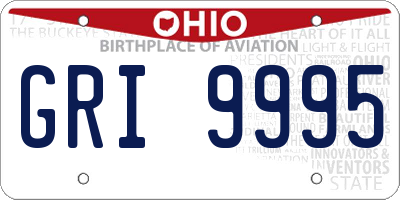 OH license plate GRI9995