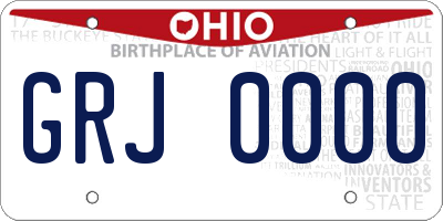 OH license plate GRJ0000