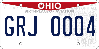 OH license plate GRJ0004