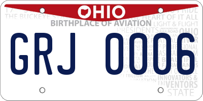 OH license plate GRJ0006