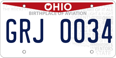 OH license plate GRJ0034