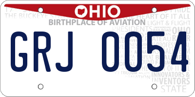 OH license plate GRJ0054