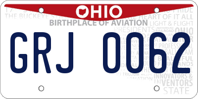 OH license plate GRJ0062