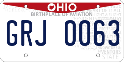 OH license plate GRJ0063
