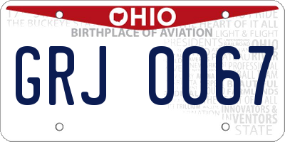 OH license plate GRJ0067