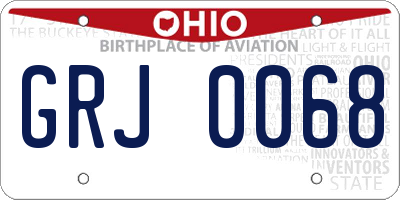 OH license plate GRJ0068