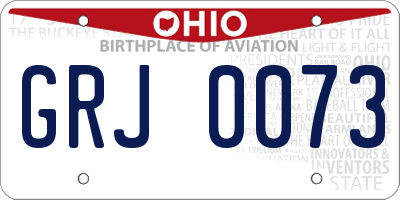 OH license plate GRJ0073