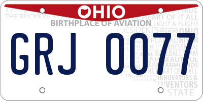 OH license plate GRJ0077