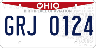 OH license plate GRJ0124