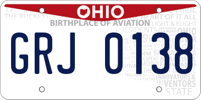 OH license plate GRJ0138