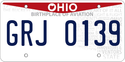 OH license plate GRJ0139