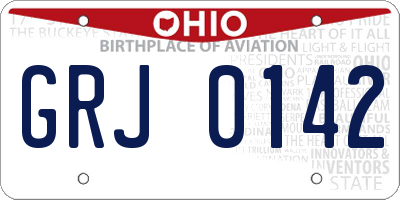 OH license plate GRJ0142