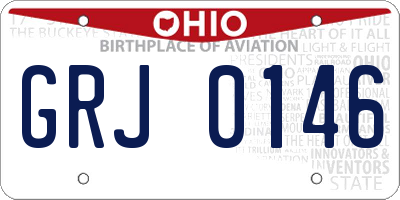OH license plate GRJ0146