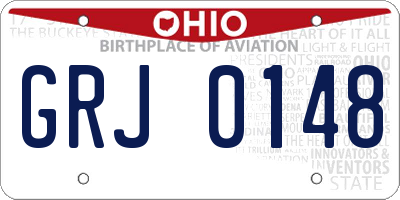 OH license plate GRJ0148